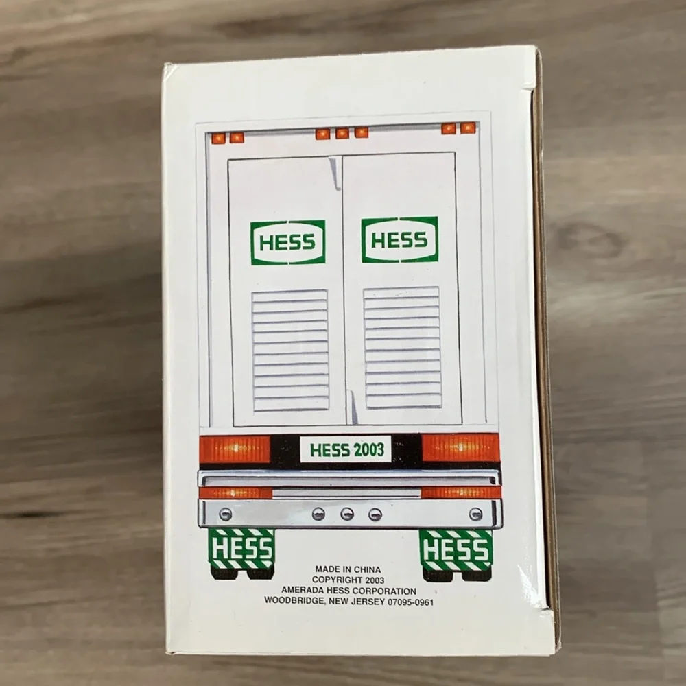 2003 Hess Gasoline Toy Truck & 2 Pull Back Go RaceCars Gas Station Collectible